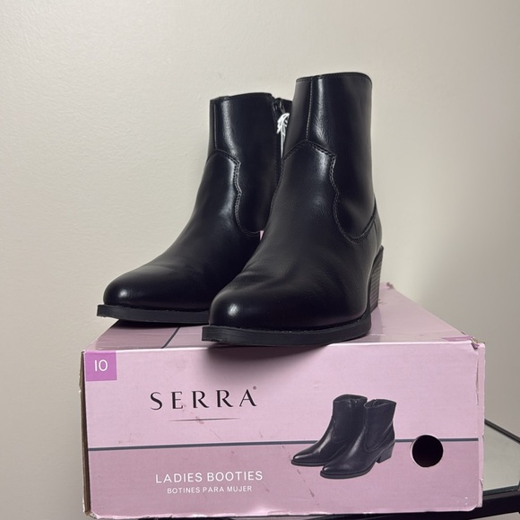 SERRA Ladies Black Booties Black Western Ankle Boots Size 10 NWT - Picture 7 of 9